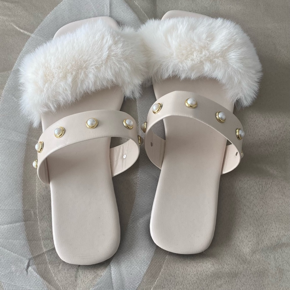 FAUX FUR SANDALS